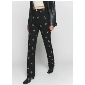 Reformation - Black Floral Jeans - Sz 25